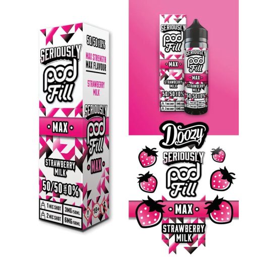 Doozy Vape Co Seriously Pod Fill Max Strawberry Milk 40ml shortfill