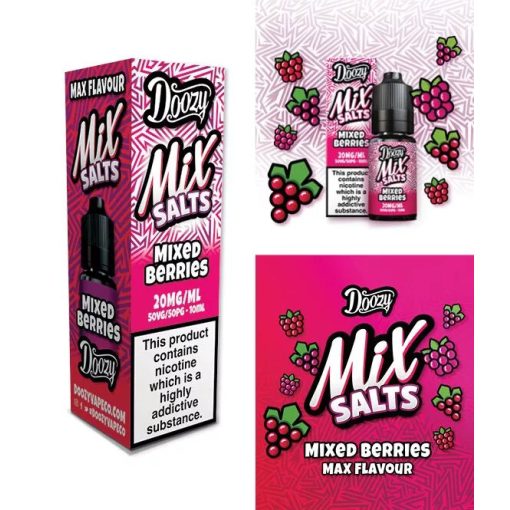 Doozy Vape Co Mix Salts Mixed Berries 10ml 10mg/ml nikotinsó
