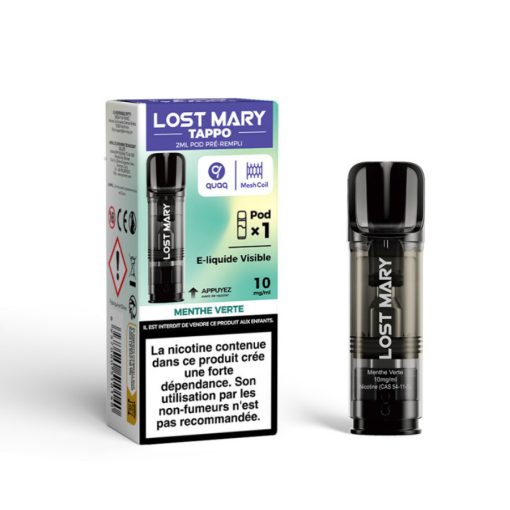 Lost Mary Tappo Spearmint prefilled pod cartridge 10mg/ml